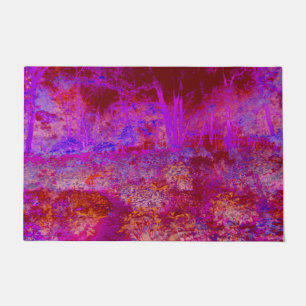 Tapete Paisagem Impressionista Vermelha e Magenta Trippy