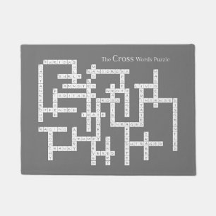 Tapete Palavras cruzadas Quebra-cabeça Semântica Cinza Hu