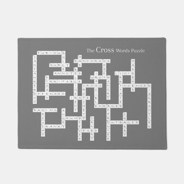 Tapete Palavras cruzadas Quebra-cabeça Semântica Cinza Hu (Frente)
