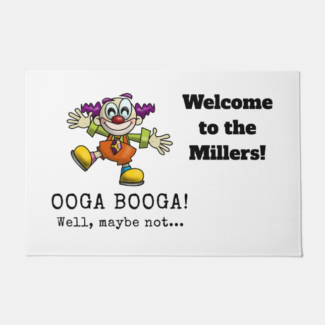 Tapete Palhaço de desenho bonito procurando por abraço (Frente)