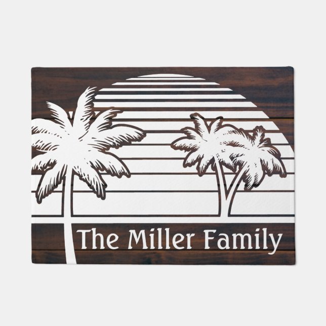Tapete Palm Tree Sunset NMaritime Beach House Doormat (Frente)