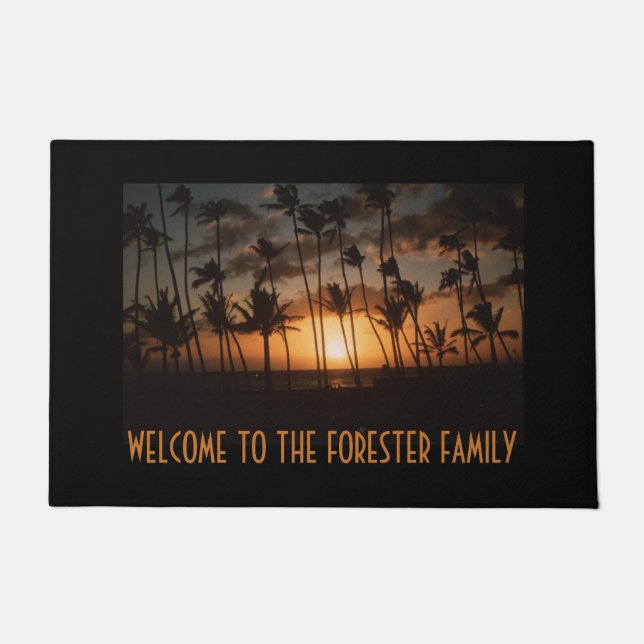 Tapete Palm Trees Doormat com (ou sem) seu Nome (Frente)