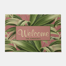 Tapete Palm Tropical de Pintura Rosa