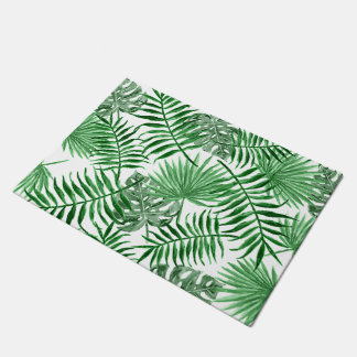 Tapete Palma Verde Tropical Deixa Arte de Cores Aquáticas
