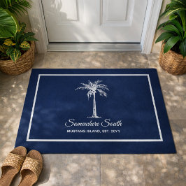Tapete Palmeira Azul Elegante Personalizada Branco
