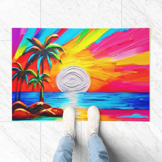 Tapete Palmeiras e pintura por brilho solar