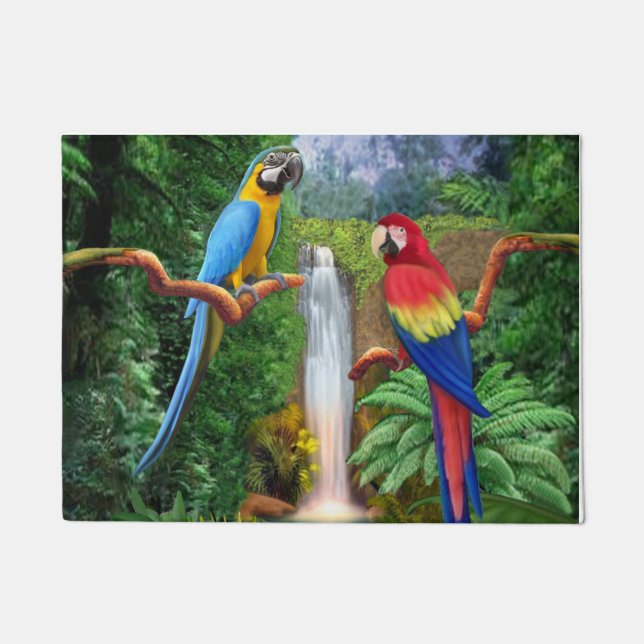 Tapete Papagaios tropicais do Macaw (Frente)