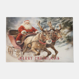 Tapete Papai Noel com o Seu Leigo com Reindeer