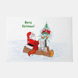 Tapete Papai Noel com Raposa e Esquilo do Coelho