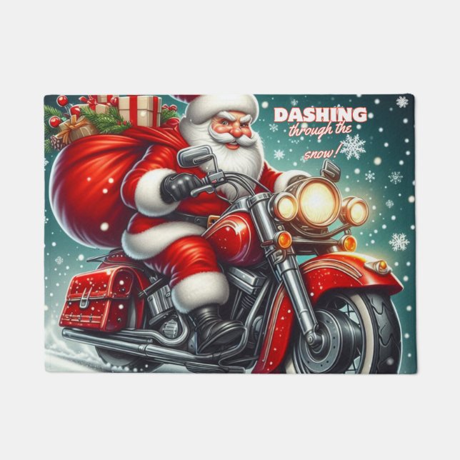 Tapete Papai Noel de moto (Frente)