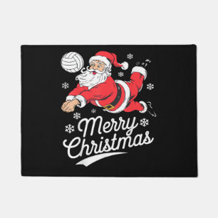 Tapete Papai Noel Jogando Volei de Natal Pijama Legal Esp