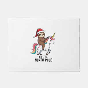 Tapete Papai Noel Preguiça Montando Unicórnio Camiseta Na