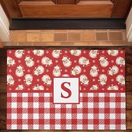 Tapete Papai Noel Vintage Vermelho Xadrez Monogramado Nat