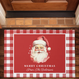 Tapete Papai Noel Vintage Vermelho Xadrez Personalizado N