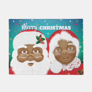 Tapete Papais noeis afro-americanos e Sra. Claus Christma