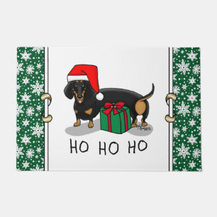 Tapete Papais noeis de Natal Dachshund (S pretos e bronze