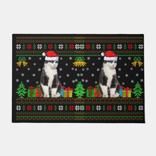 Tapete Papais noeis de Natal Feio de Gato (Frente)