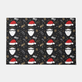 Tapete Papais noeis de Natal Padrão Preto com Dourado Fun