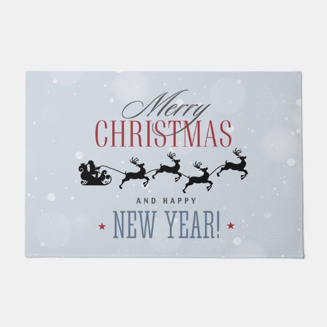 Tapete Papais noeis e sua Reindeer Voadora Silhouette Nat (Frente)