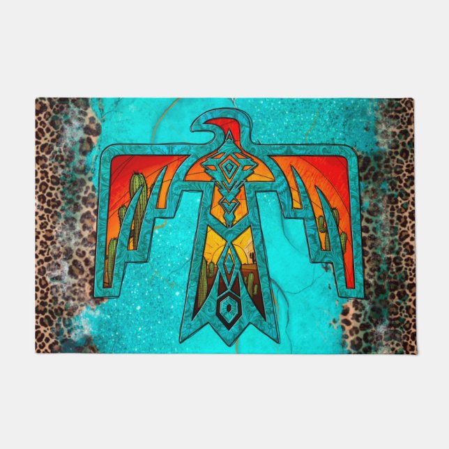 Tapete Papais noeis Fe Thunderbird Turquoise Marble Lepar (Frente)