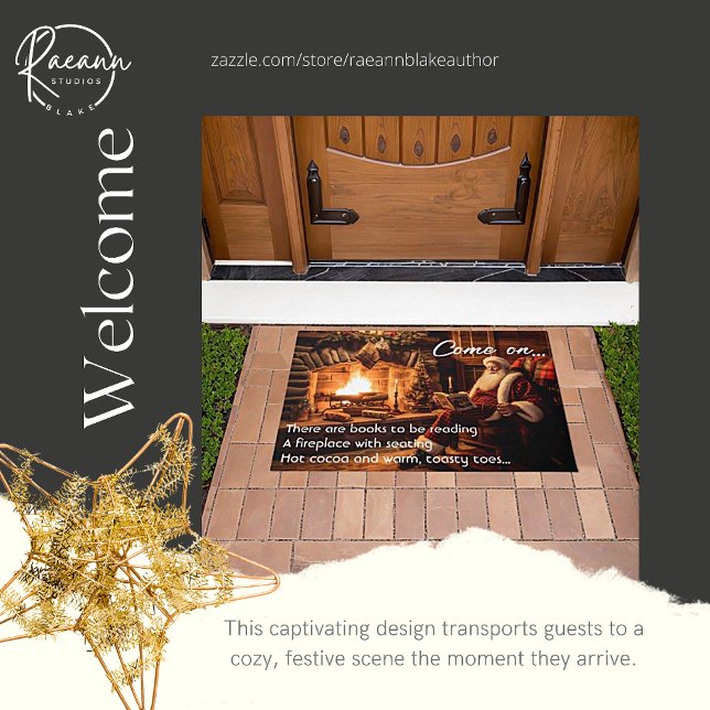 Tapete Papais noeis lendo pela porta de Natal do incêndio (Criador carregado)