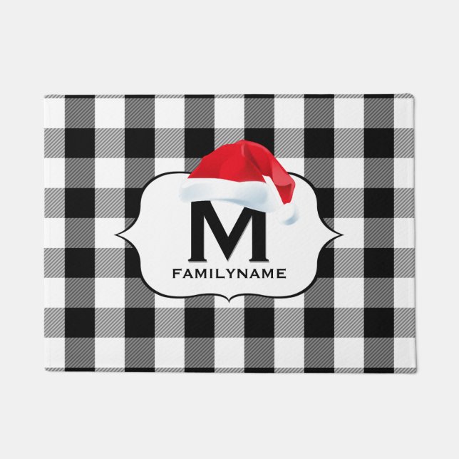 Tapete Papais noeis Natal Black White Buffalo Check Monog (Frente)
