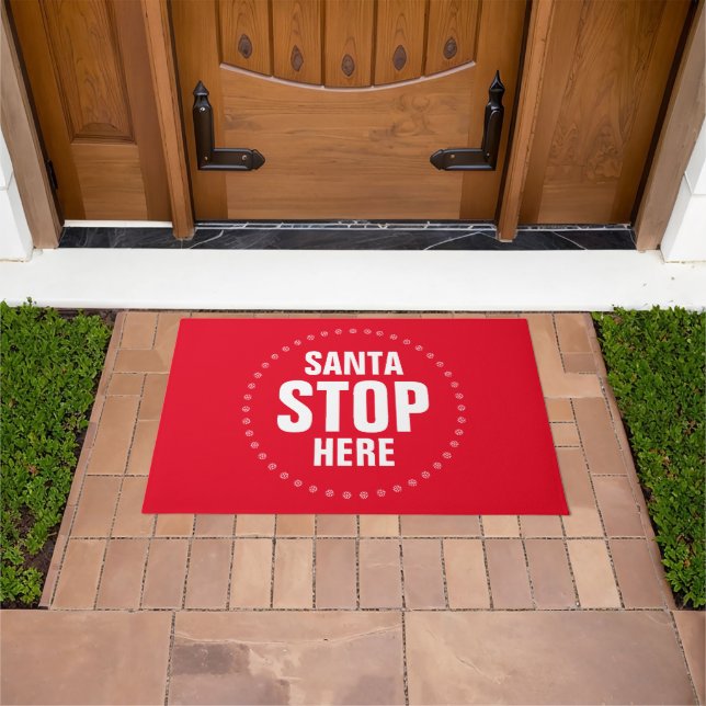 Tapete Papais noeis param aqui vermelho e branco engraçad (Ar livre)