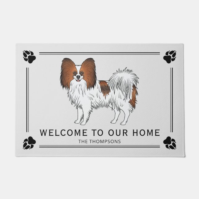 Tapete Papillon Vermelho Sable Fofinho Com Texto Personal (Frente)