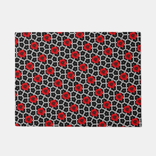 Tapete Papoula Vermelha em Flores Goth (Frente)
