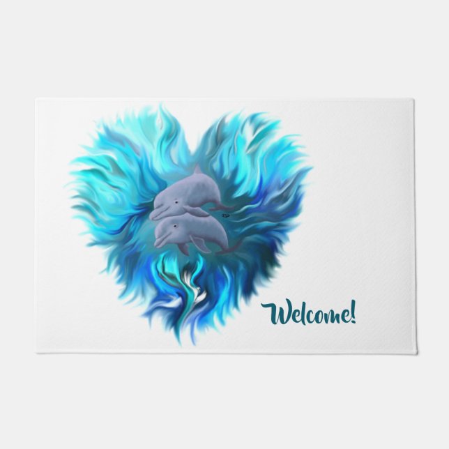 Tapete Par de golfinhos, Dolphin Heart (Frente)