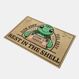 Tapete Paraíso tartaruga - Porta engraçada para uma casa 