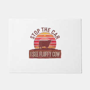 Tapete Pare O Carro Que Vejo A Vaca Fluffy Retro Highland
