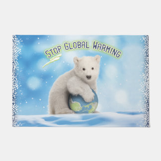 Tapete Pare o Doormat do urso polar de aquecimento global