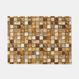 Tapete Parede de Azulejo Mosaico Marrom e Bege