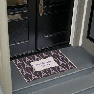 Tapete Paris Label French Pink Personalised Doormat