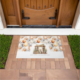 Tapete Páscoa Beige do Nome Personalizado da Família Vint