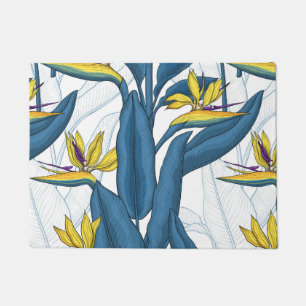 Tapete Pássaro das flores do paraíso em branco