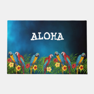 Tapete pássaros azuis marinhos no verão aloha
