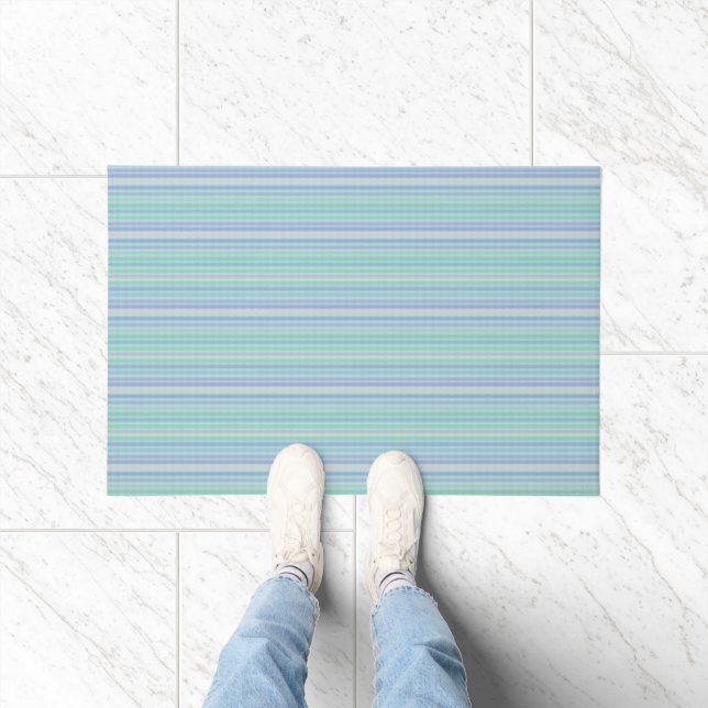 Tapete Pastel Aqua Blue Thin Striper Mat (Interior)