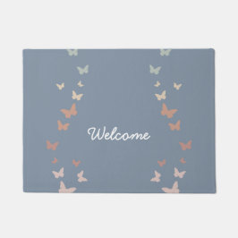 Tapete Pastel Borboletas Azul Boas-vindas