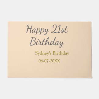 Tapete Pastel orange gray happy 21st birthday name date