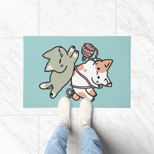 Tapete Patas e Brincadeira – Ilustração de Gato Adorável
