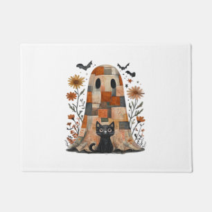 Tapete Patchwork Halloween Ghost and Cat, Retro Spooky F