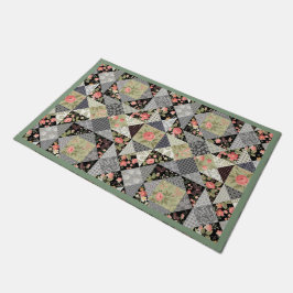 Tapete Patchwork Padrão Butterflies Flores Foliage Rosa