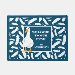 Tapete Pato branco personalizado e Marinho azul