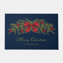 Pátria De Natal Com Arco Vermelho E Ornamentos