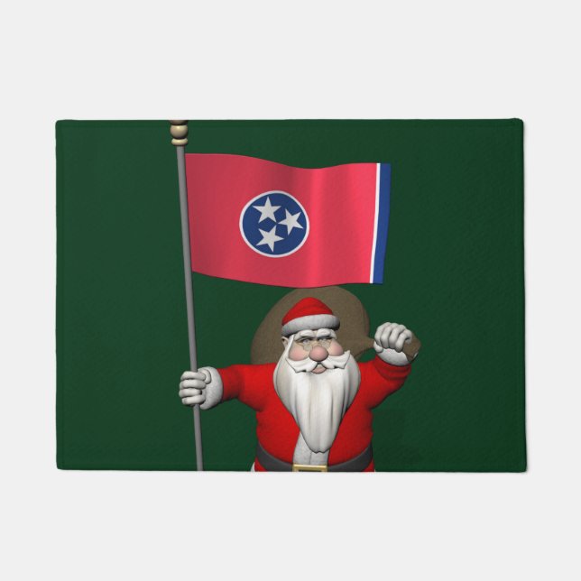 Tapete Patriotic Santa Claus Visitando Tennessee (Frente)