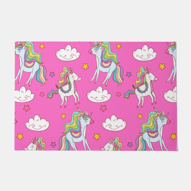 Tapete Patterno Funny Unicorn Cute (Frente)