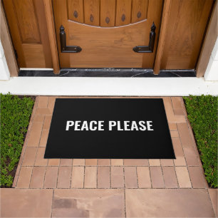 Tapete Paz por favor texto branco preto minimalista anti-