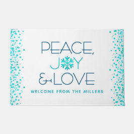 Tapete Peace Joy Love Holiday Turquoise Snowflake Nome